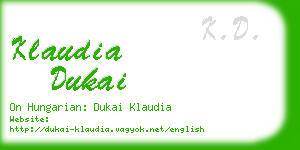 klaudia dukai business card